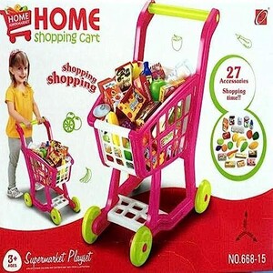 عربة التسوق مع مجموعة قطع