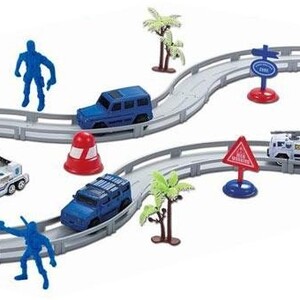 مجموعة السيارات مع مسار اللعب