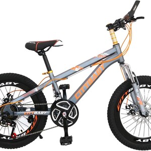 20-inch Kids Bicycle from City Baby – Gray, Orange, and Black