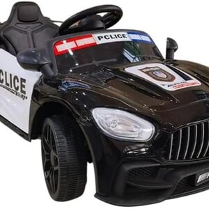 AMG-Style Police Car with LED Lights and Siren for Kids Ages 3-8 – White and Black