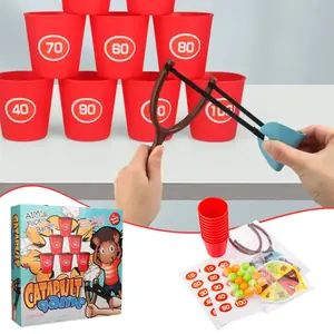 Cup Shooting Slingshot Game with Colored Balls (XS977-66)