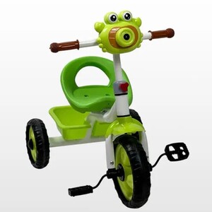 دراجة تصميم ضفدع بثلاث عجلات مع مؤثرات موسيقية وأضواء - أخضر