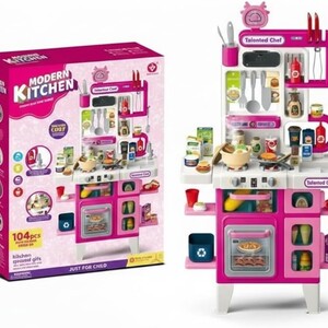 مطبخ الأحلام للأطفال، ،ألعاب المطبخ لتقمص دور الشيف مع الموسيقى الخفيفة والطبخ وألعاب الطعام مع مؤثرات صوت وضوء وبخار تفاعلي