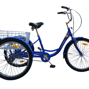 دراجة مقاس 24 - ثلاث كفرات مع سلة حديد خلفية