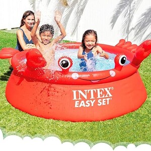 مسبح أطفال قابل للنفخ إنتكس بتصميم السلطعون المرح – INTEX Easy Set Kids Pool