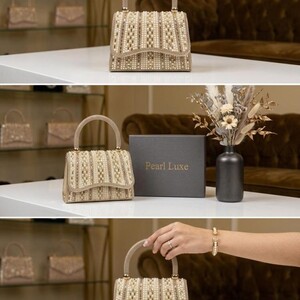 حقيبة سهرة فاخرة مرصعة بالخرز والكريستال من تشكيلة Pearl Luxe